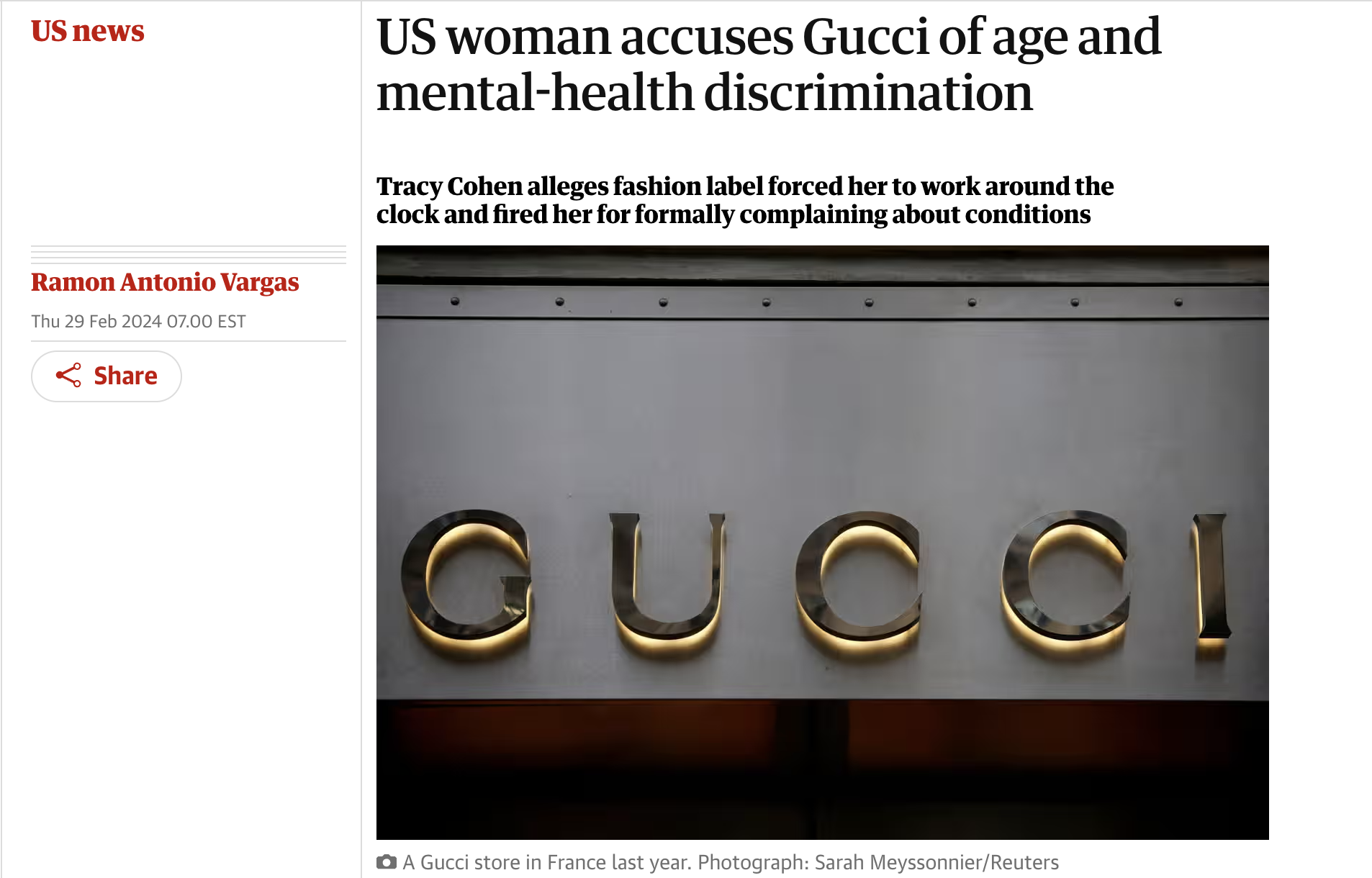 WE ARE SUING GUCCI & KERING FOR DISCRIMINATION, PAY AND OTHER ALLEGED VIOLATIONS